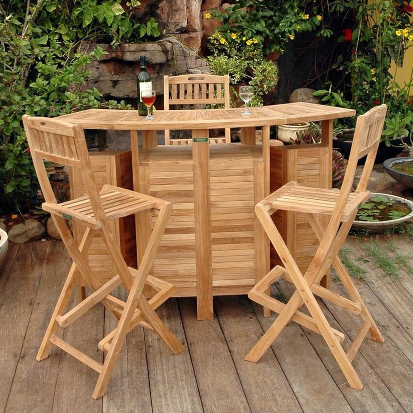 Pecan Bay 5 Pc Teak Bar Set by Lakeview Outdoor Designs - Lifestyle thumbnail