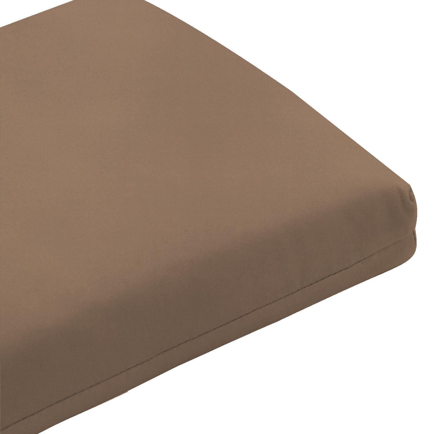 Sunbrella Canvas Cocoa Medium Outdoor Replacement Bench Cushion W/ Knife Edge By UltimatePatio.com - Corner Detail thumbnail