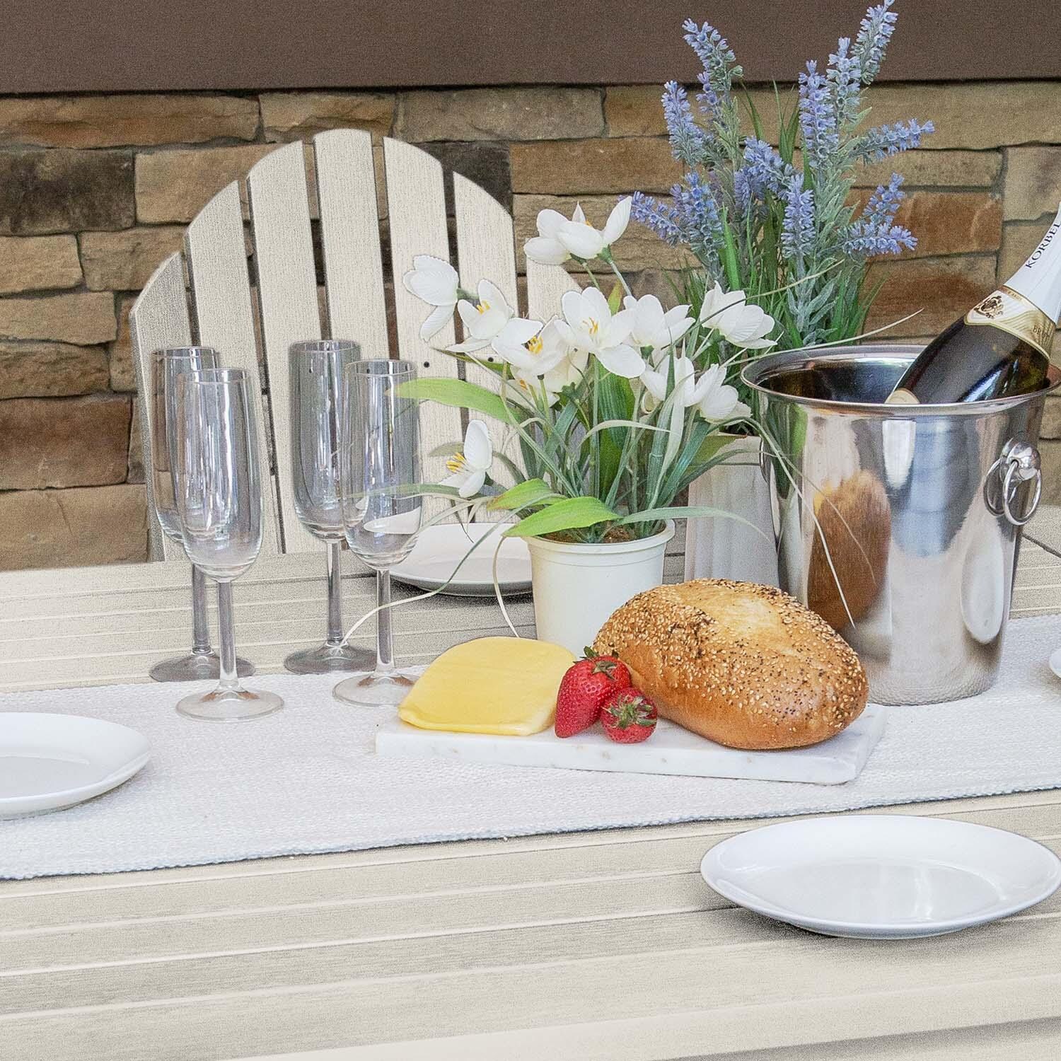 Dream Bay 5 Pc Square Counter-Height Dining Set in Whitewash by Lakeview Outdoor Designs - Close Up - Detail thumbnail