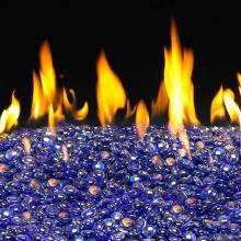 Peterson Real Fyre 24-Inch Sapphire Indoor/Outdoor Fire Gem Set With Vented Natural Gas Stainless G45 Burner - Match Light image