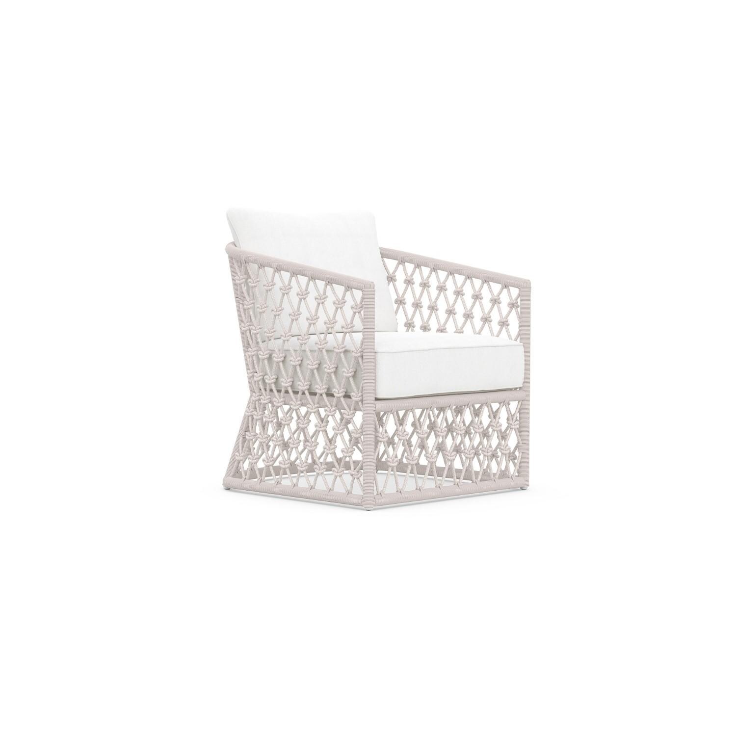 Azzurro Living AME-R06S1-CU Amelia Woven Rope Club Chair in Sand/Cloud - Angled - White Background thumbnail