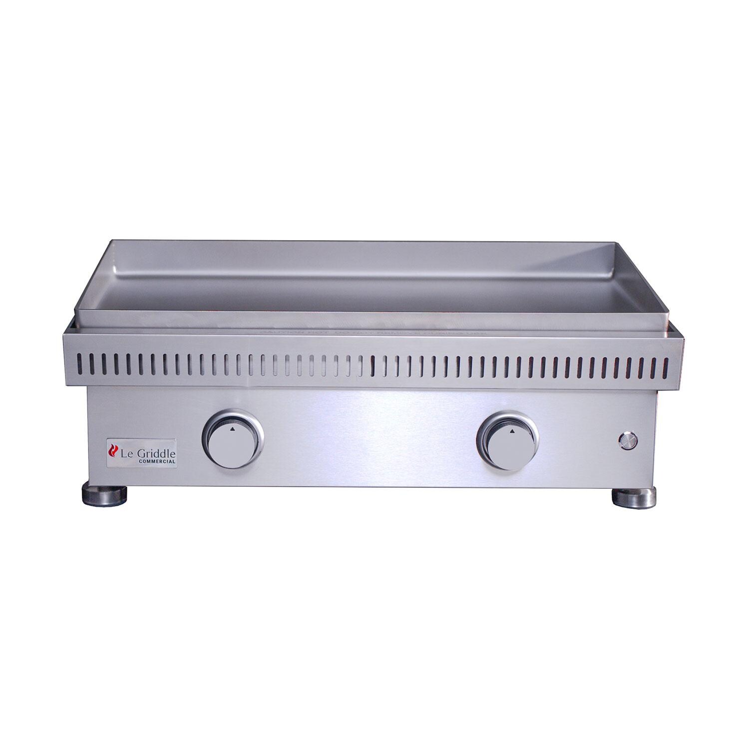 Le Griddle OML75C6 LP Commercial Series 75 2 Burner Built-In Propane Flat Top Grill w/ 6mm Plate - White Background thumbnail
