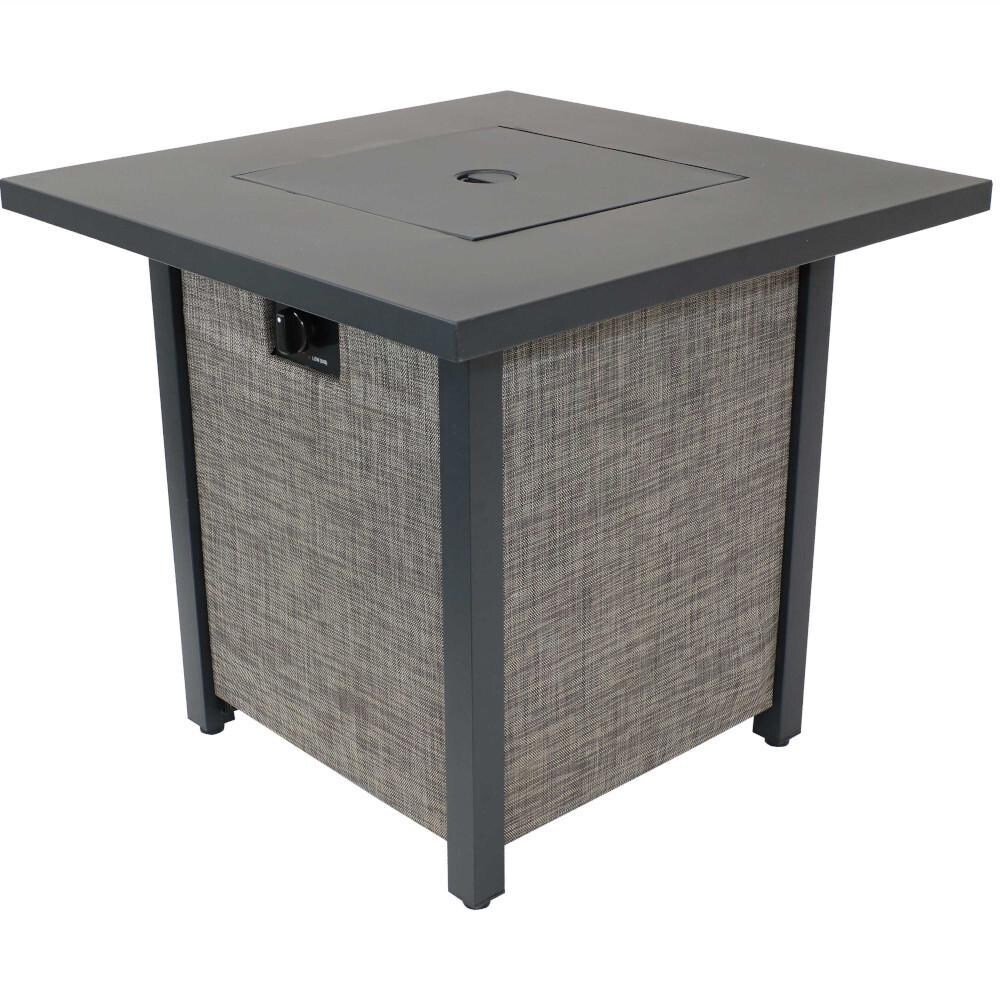 Ultimate Patio 28-Inch Square Propane Gas Fire Pit w/ Brown Rafa Fabric - Main View thumbnail