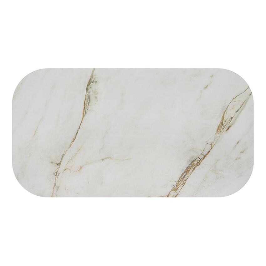 Malibu 60 Inch Black Aluminum Coffee Table by Sunset West - Top - White Background thumbnail