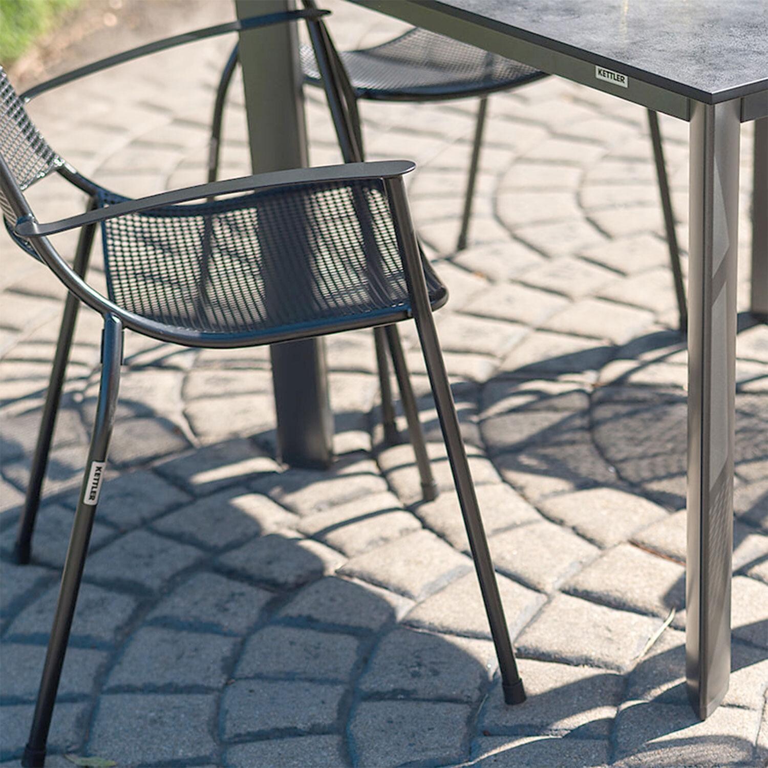 Metro 4 Pc Steel Dining Arm Chair By KETTLER - Base Legs - Detail thumbnail