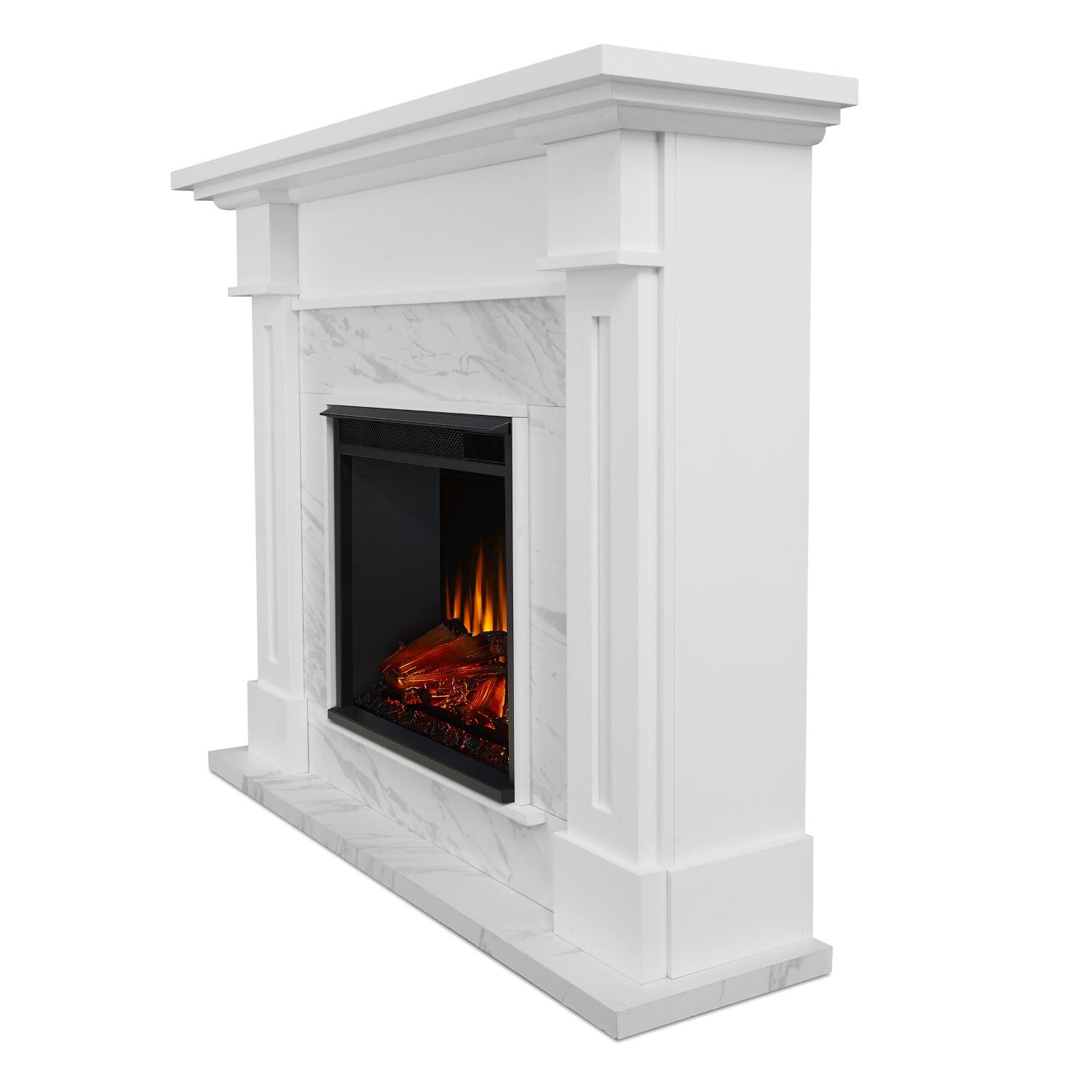 Real Flame - 6030E-WM - Kipling 53-Inch Electric Fireplace With Mantel - White - Side View thumbnail