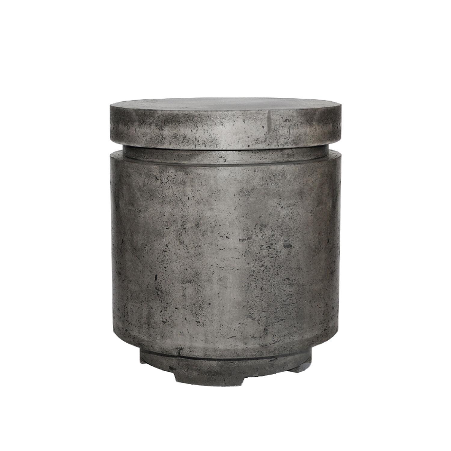 20-in Round Concrete Propane Fire Pit Enclosure in Gray by XO Appliance - White Background thumbnail