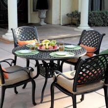 Darlee Nassau 5 Piece Cast Aluminum Patio Dining Set With Round Table image