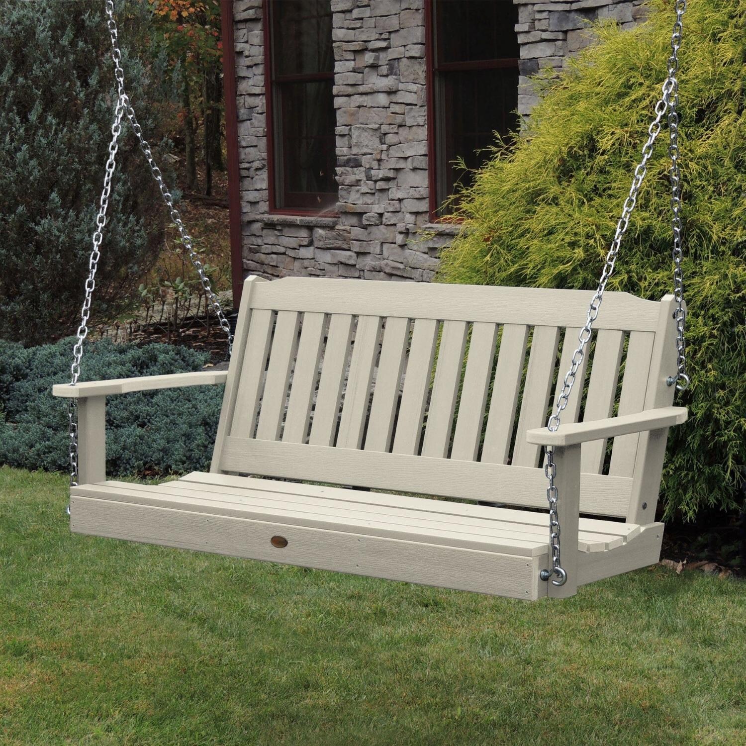 Lakeview Hart Lane Porch Swing - 5ft - Whitewash thumbnail