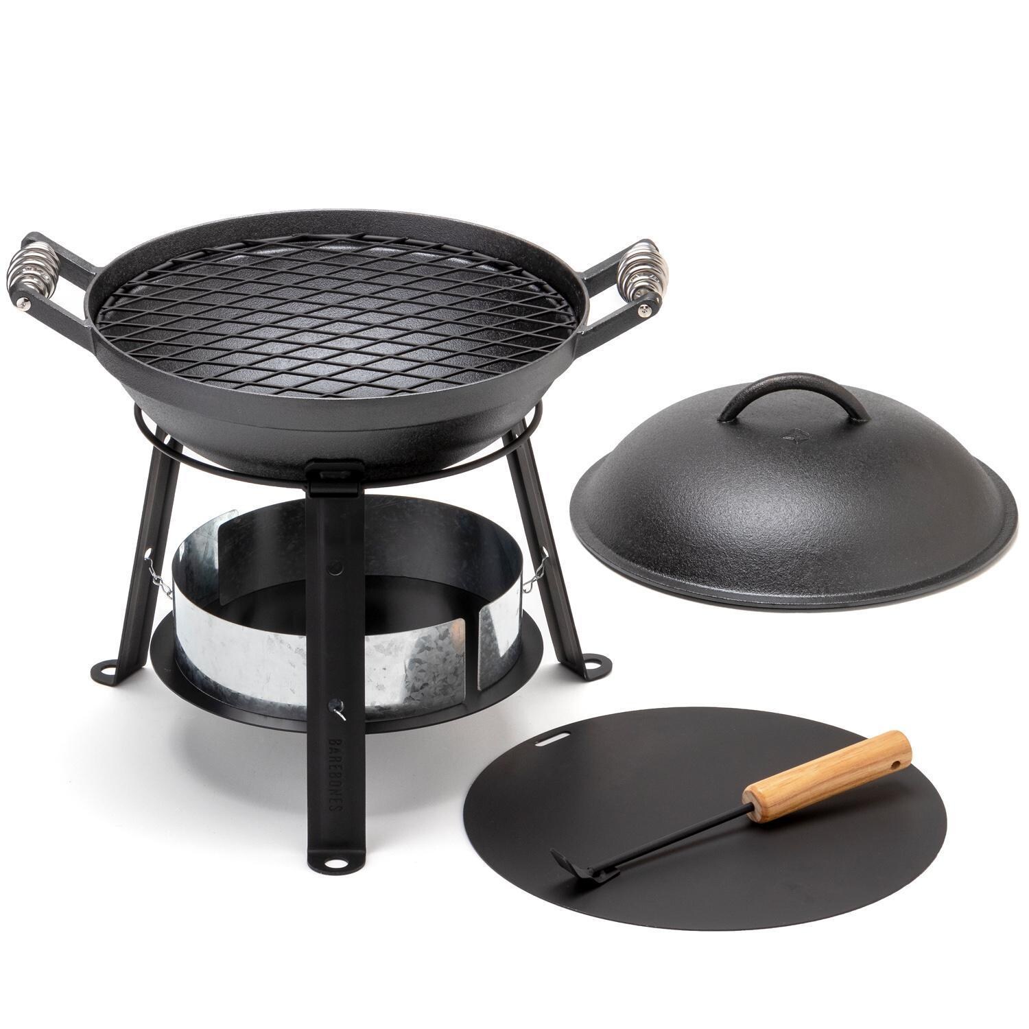 Barebones Living CKW-312 All-In-One Cast Iron Grill - Shown With Grill Insert - White Background thumbnail