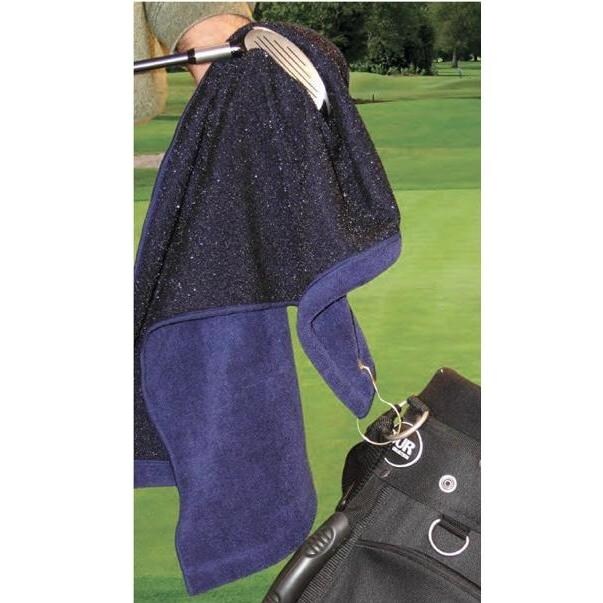Terry Town Micro Fiber Scrubber Grommeted Caddy Golf Towel - Navy