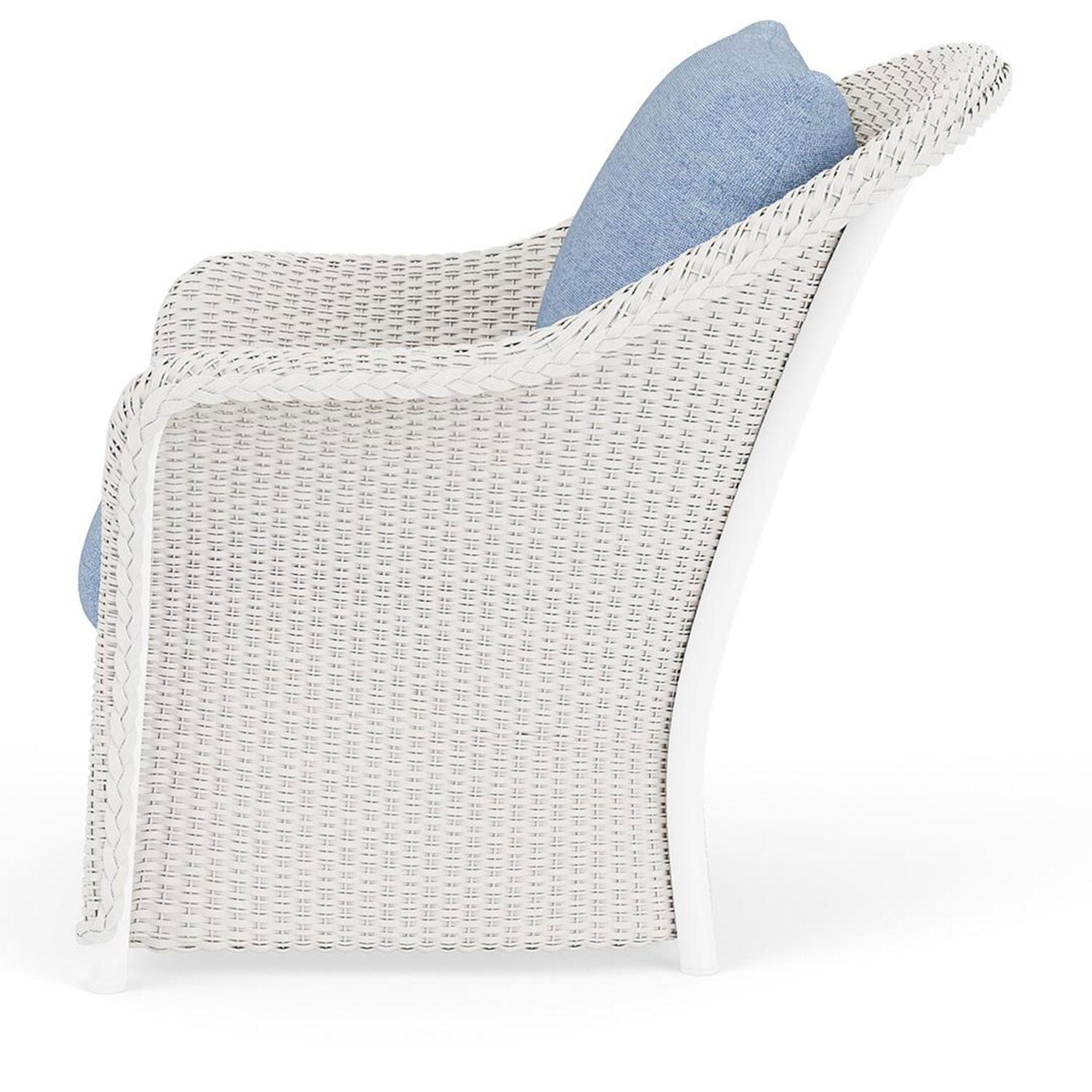 Lloyd Flanders Weekend Retreat Lounge Chair in White Finish W/ Demo Skyway Fabric - Side thumbnail