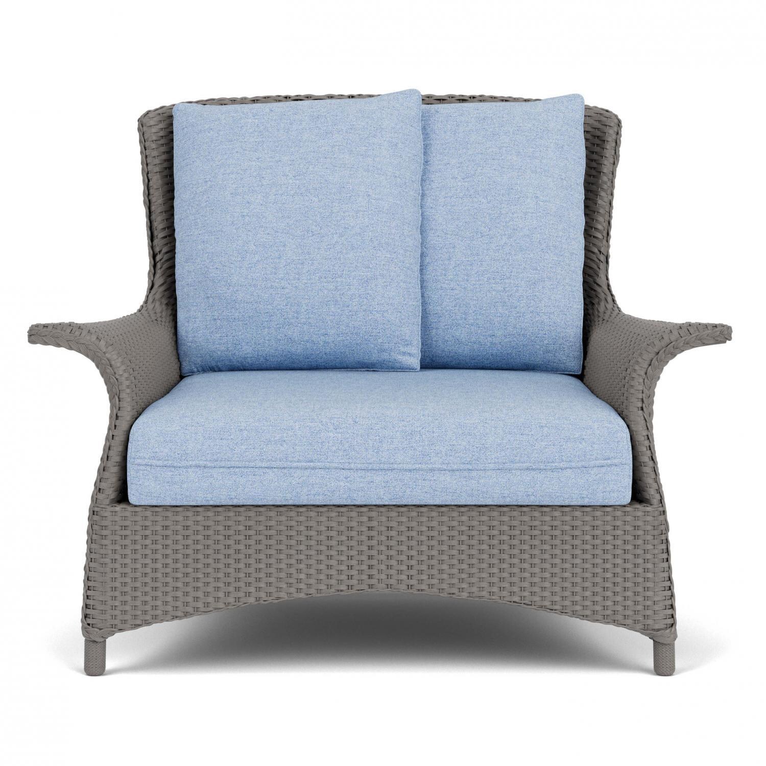 Mandalay Lloyd Loom Club Chair & a Half in Pewter/Demo Skyway by Lloyd Flanders