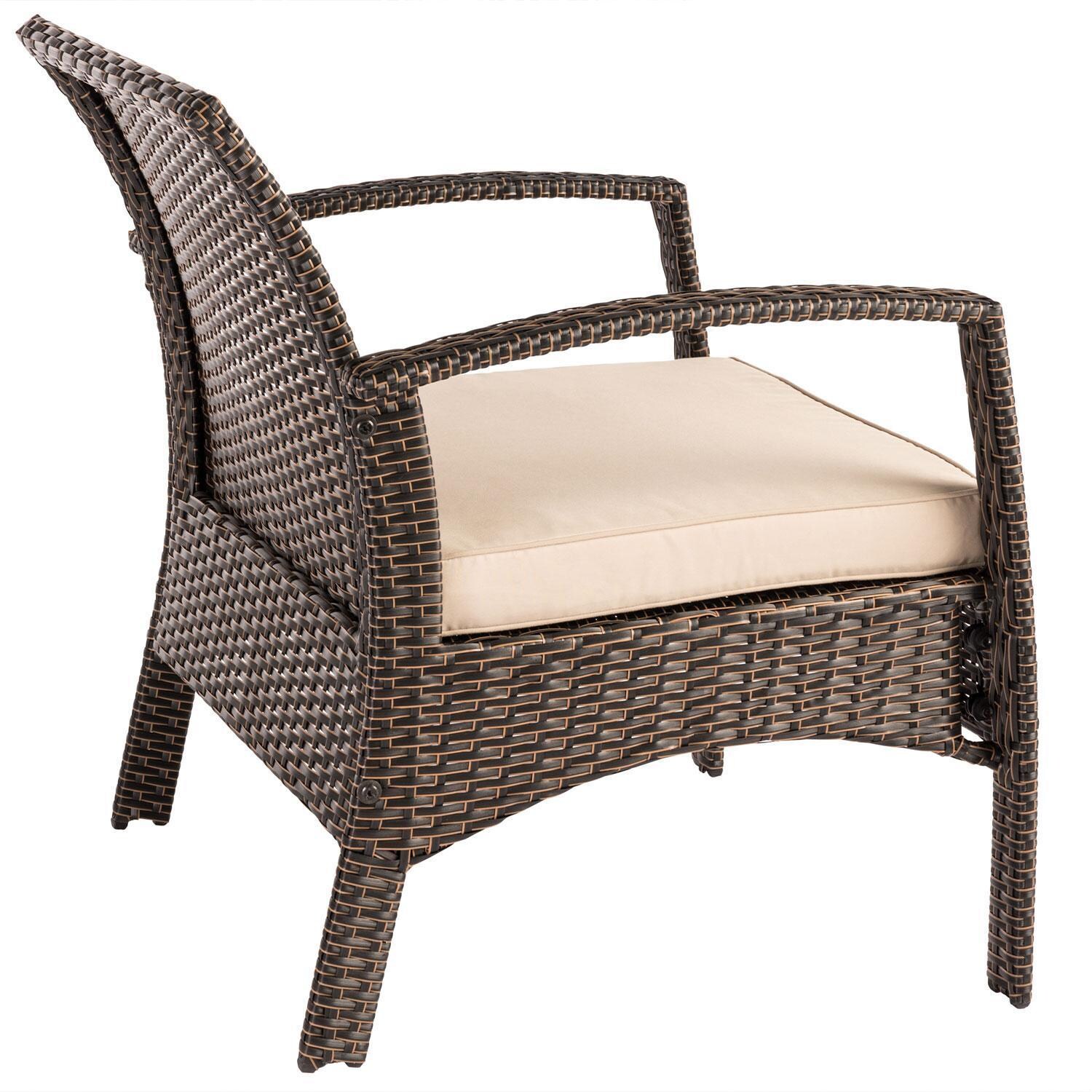 West Cay 5 Pc Resin Wicker Fire Pit Seating Set in Antique Bronze by Ultimate Patio - Club Chair - Wicker Material - Detail thumbnail