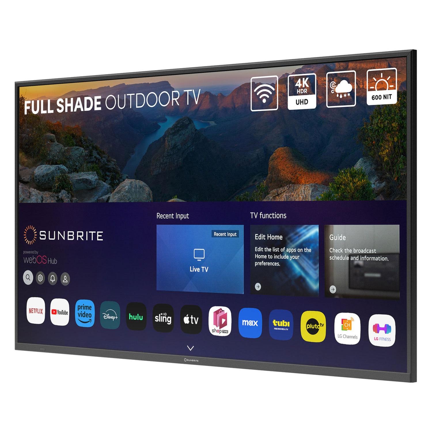SunBriteTV SB-V4-75-BL Veranda 4 Series 75-in Full Shade 4K UHD HDR Outdoor TV - Angled - White Background thumbnail
