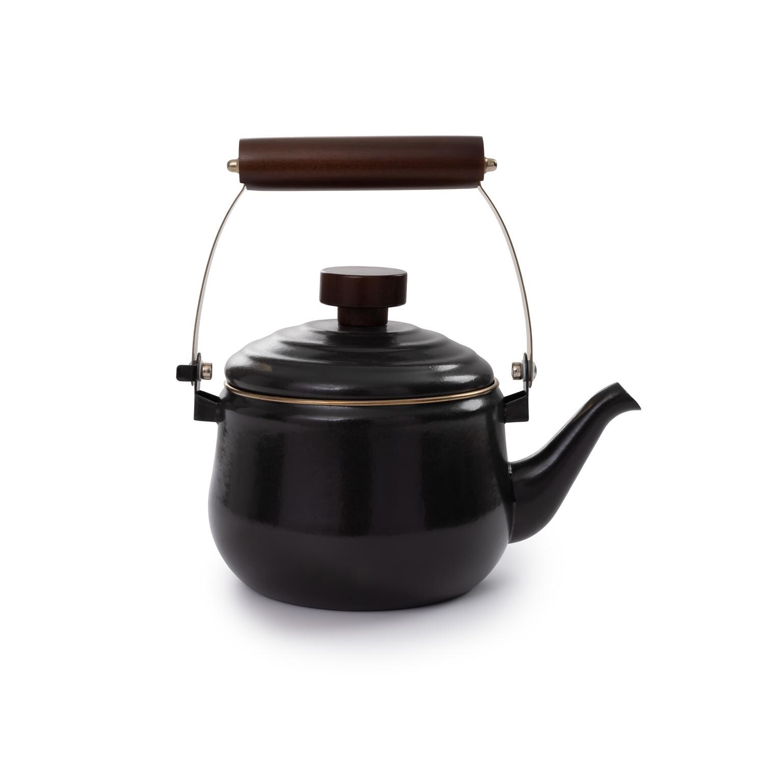 Barebones Living CKW-348 Enamel Teapot - Charcoal thumbnail