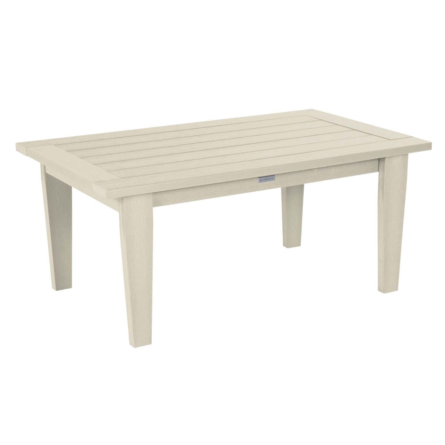 Blushing Bay 6 Pc Recycled Plastic Grand Seating Set in Lively Parchment/Whitewash by Lakeview Outdoor Designs - Conversation Table - White Background thumbnail
