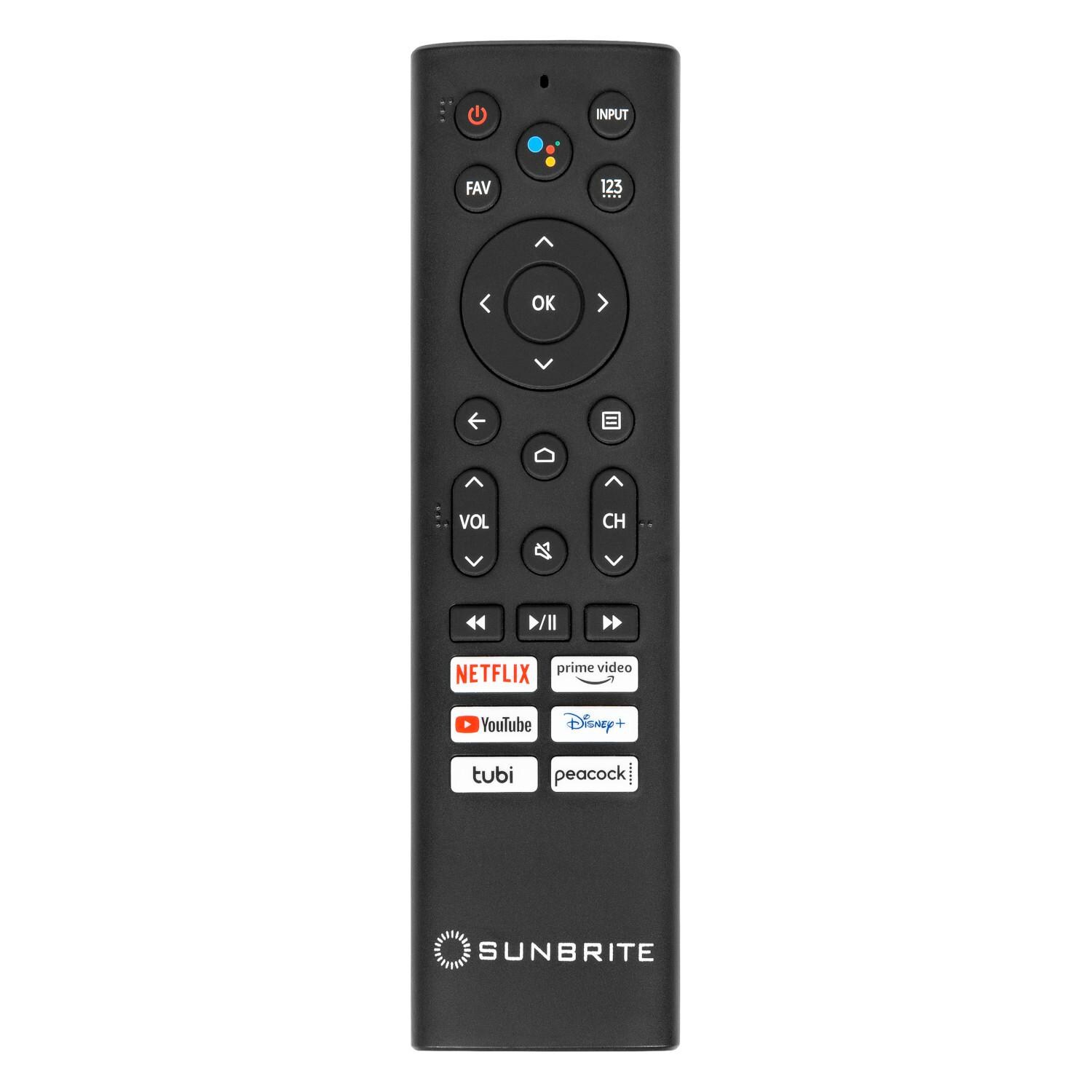 SunBriteTV SB-V3-55-4KHDR-BL Veranda 3 Series 55-Inch 4K UHD HDR Outdoor Full Shade Smart TV - Remote