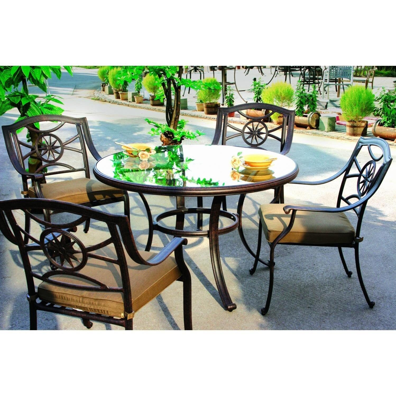 Darlee Ten Star 4-Person Patio Dining Set - Antique Bronze thumbnail