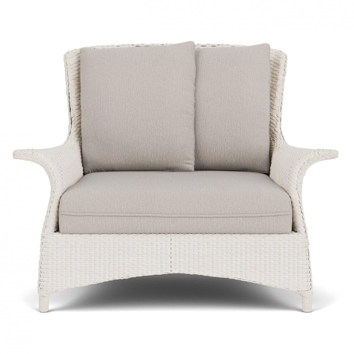 Mandalay Lloyd Loom Club Chair & a Half in Antique White/Remy Cloud by Lloyd Flanders