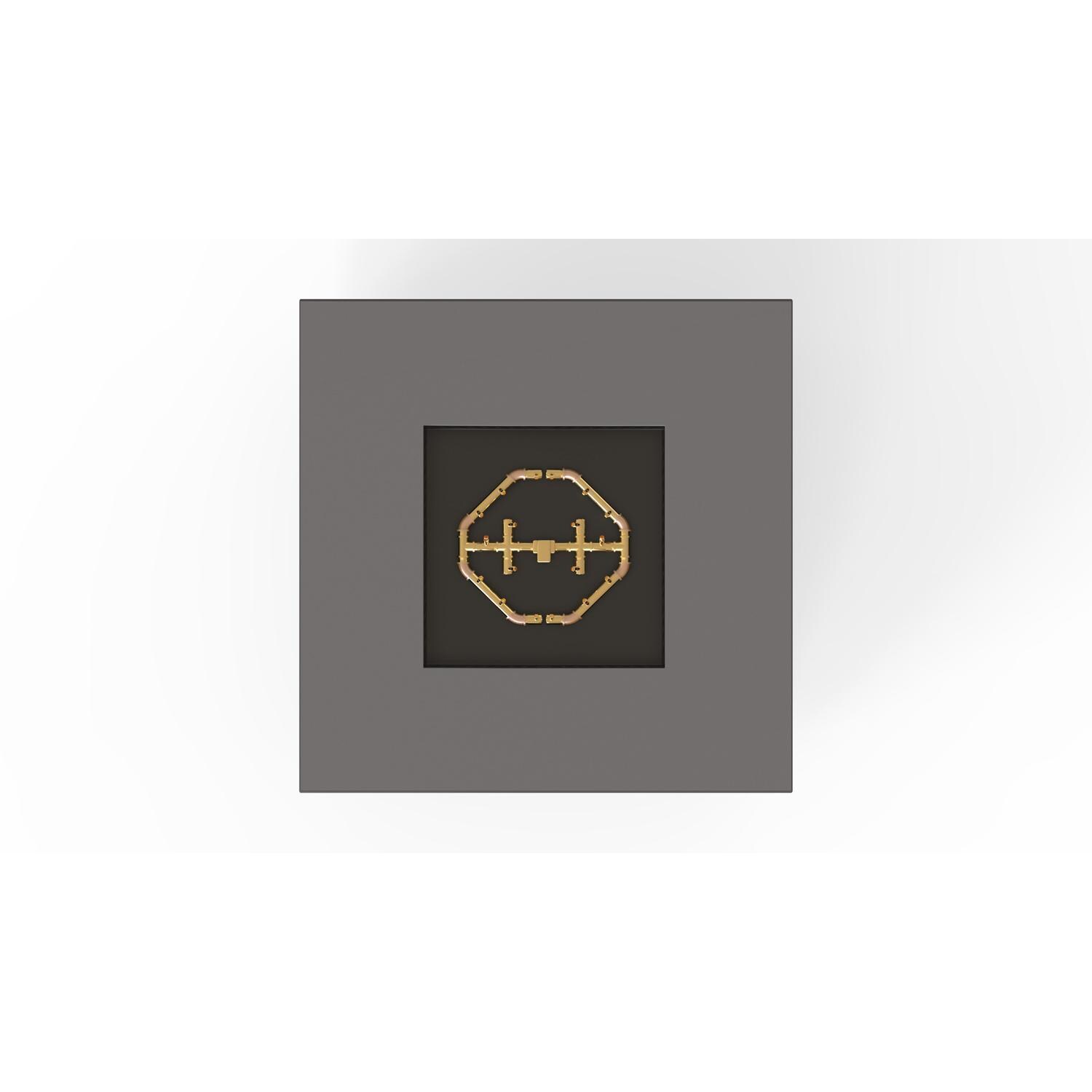 AON 48 Inch Square Powder Coated Steel Natural Gas Fire Pit Table in Charcoal By Warming Trends - Top View - White Background thumbnail