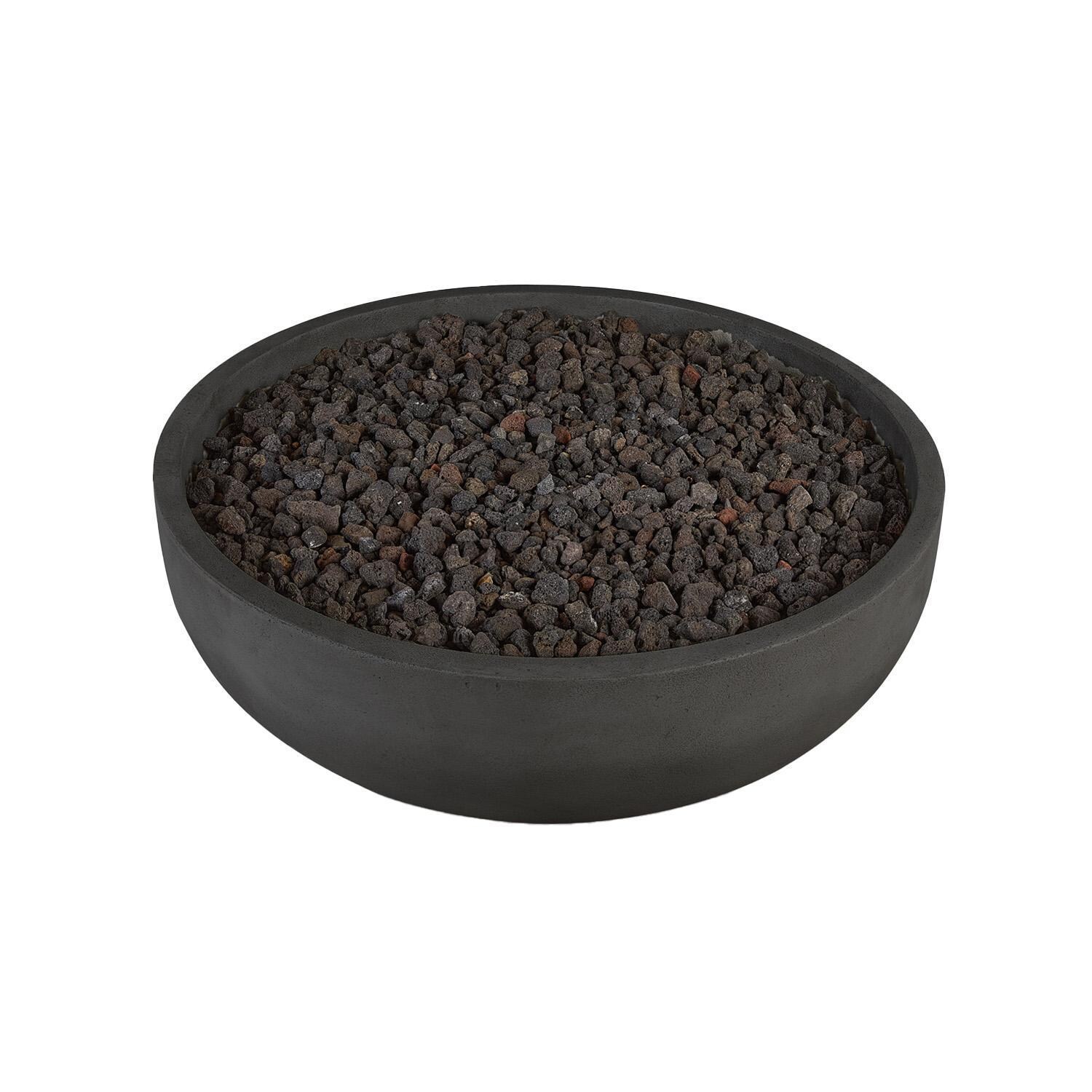 Grand Lake 522NG-CBN 38 Inch Round Concrete Natural Gas Fire Bowl in Gray by BBQGuys Signature - Top View - White Background thumbnail