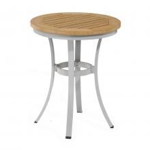 Travira 24 Inch Round Aluminum Patio Bistro Table W/ Tekwood Natural Top By Oxford Garden