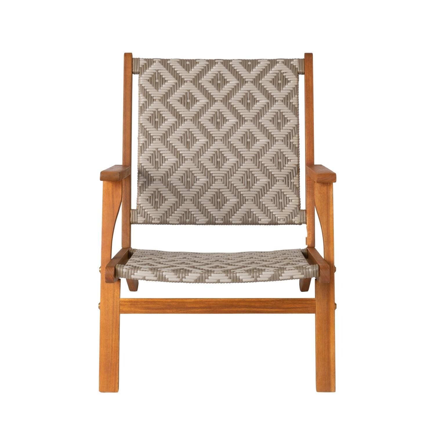 Crewview 5 Pc Wicker Outdoor Seating Set w/ Wood Burning Fire Pit by Ultimate Patio - Chair - Front - White Background