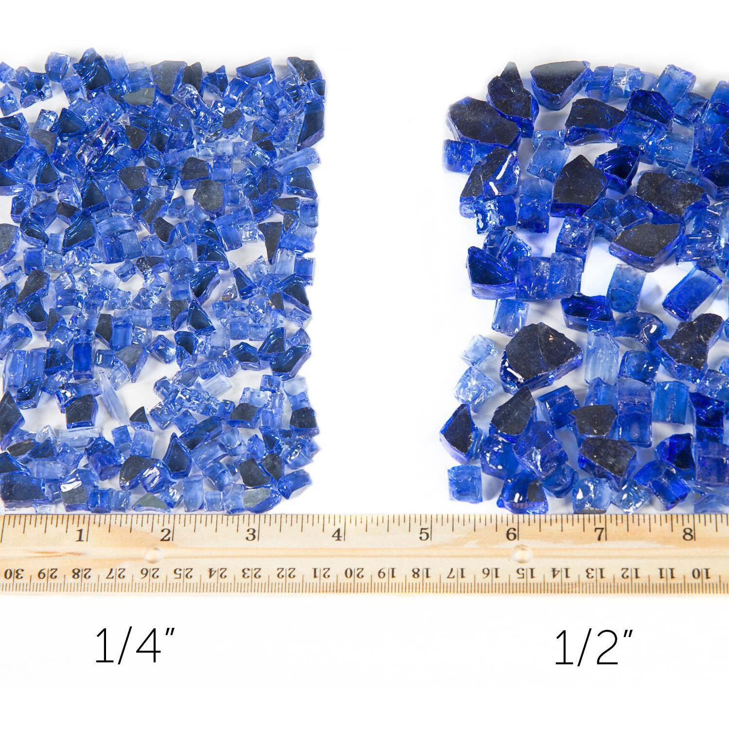 Blue-Jay Fire Glass Size Comparison - Reflective Shown thumbnail