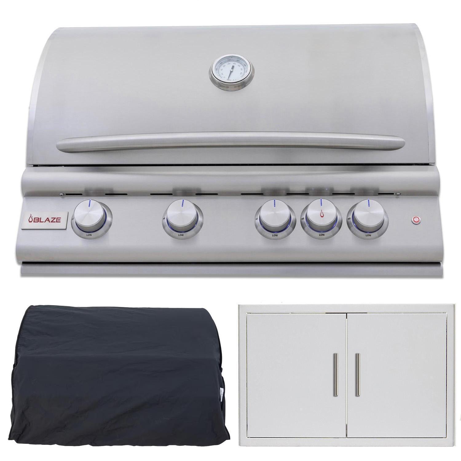 Blaze LTE+ 3 Pc 32-in Natural Gas Outdoor Kitchen Package - BLZ-4LTE3-NG + 4LTEPROBICV + BLZ-AD32-R-SC