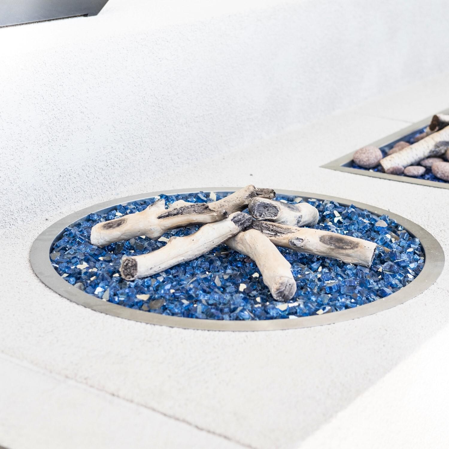 BBQGuys Signature Series - ALP-RFG-12-BJ - 1/2-Inch Blue-Jay Reflective Fire Glass - With Mixed Media 2 thumbnail