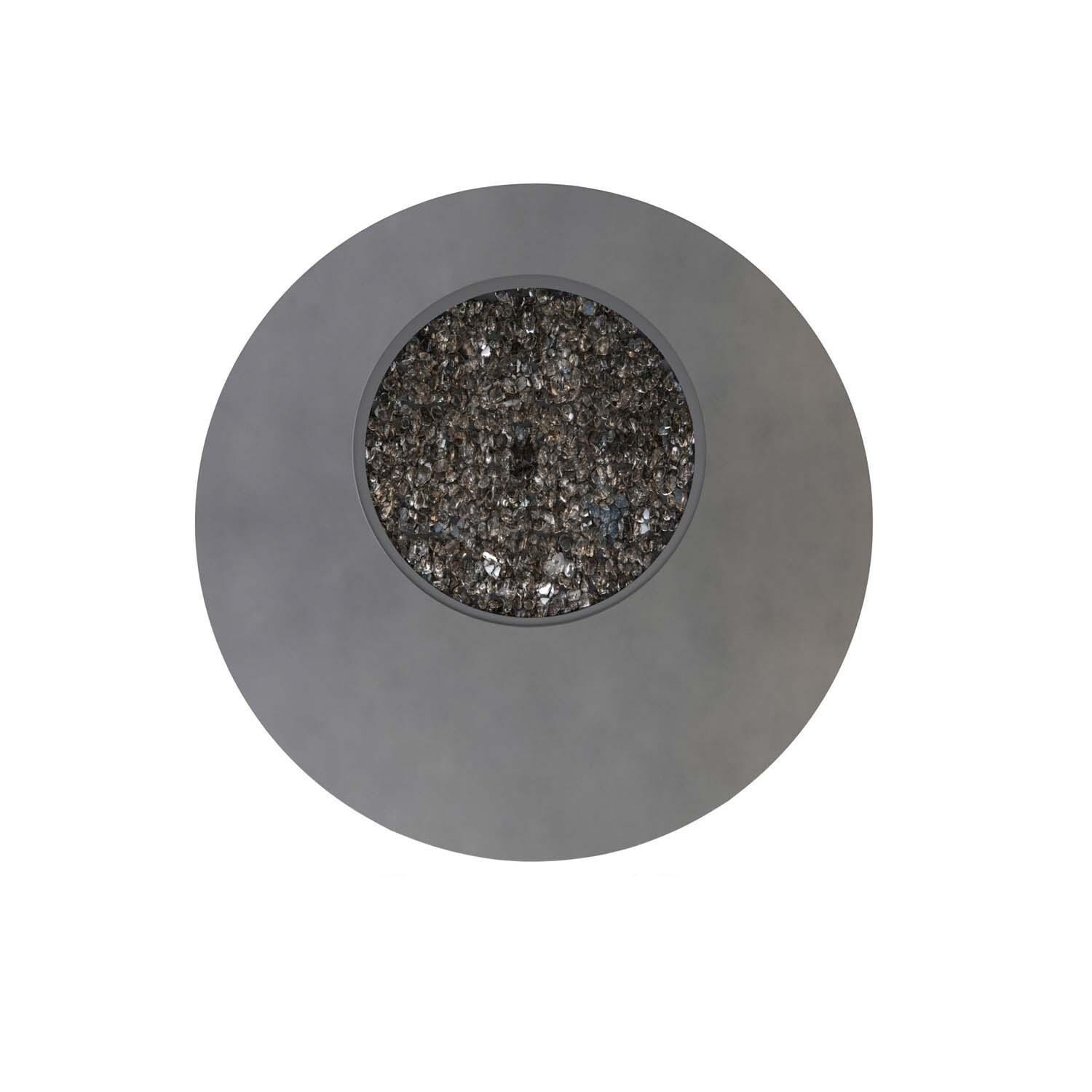 Bellino 42 Inch Round Aluminum Propane Fire Pit w/ Lid in Concrete Grey by Ebel - Top View - White Background thumbnail