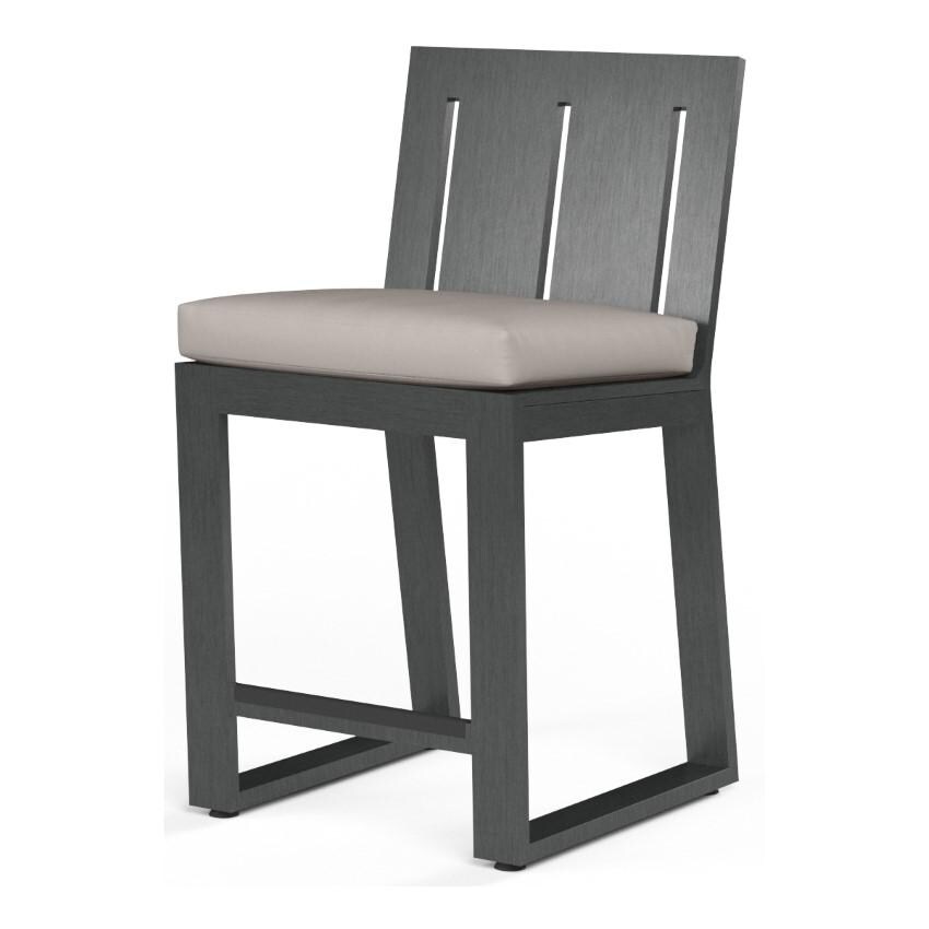 Redondo Aluminum Counter Stool w/ No Welt in Slate/Canvas Natural by Sunset West