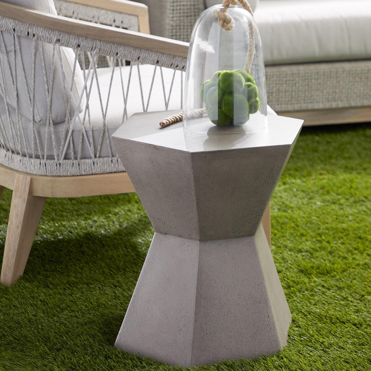 Lakeview Bento Slate Gray Concrete Accent Table - Lifestyle thumbnail