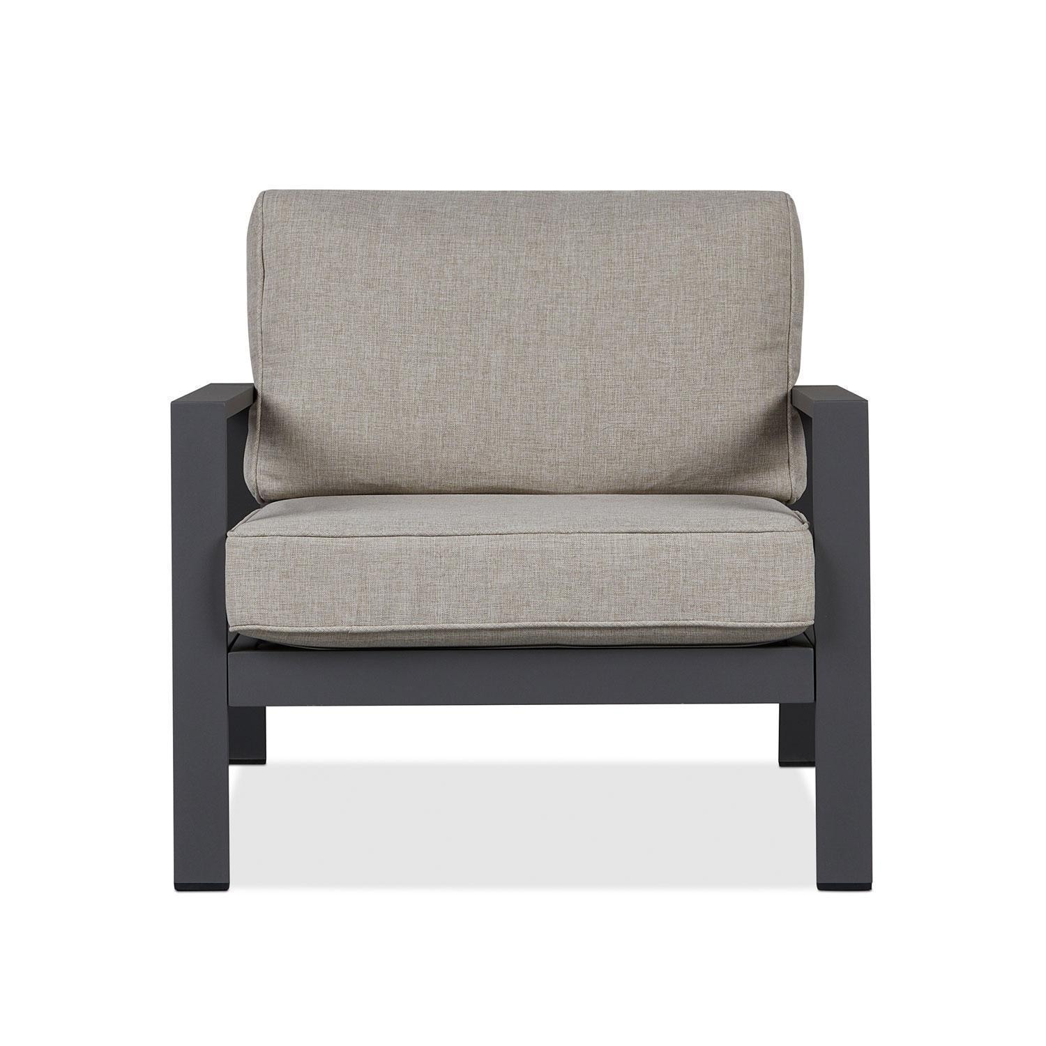 Elysian 4 Pc Powder Coated Steel Chair in Weathered Slate by Lakeview -Front - White Background thumbnail