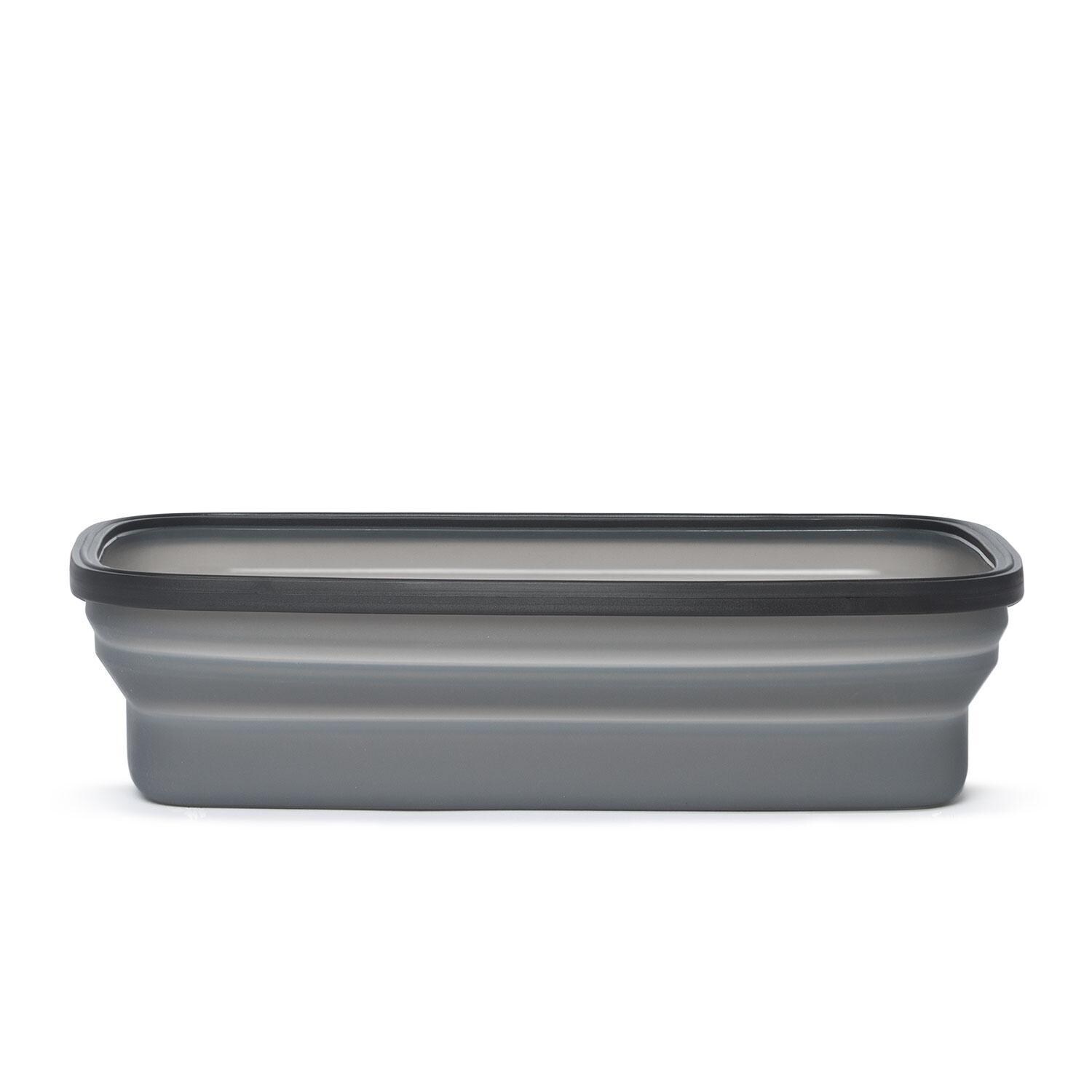 Drip EZ SCNDZ-3PK-1-CH Secondz Food Storage Prep Tub - Charcoal - Large Food Storage - Lid Off - White Background thumbnail