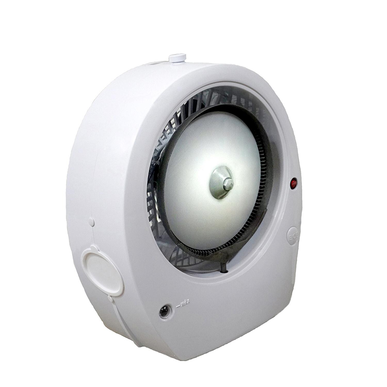Ecojet by Joape LVP-020302 Bob Tabletop Outdoor Misting Fan - White - Angle View thumbnail