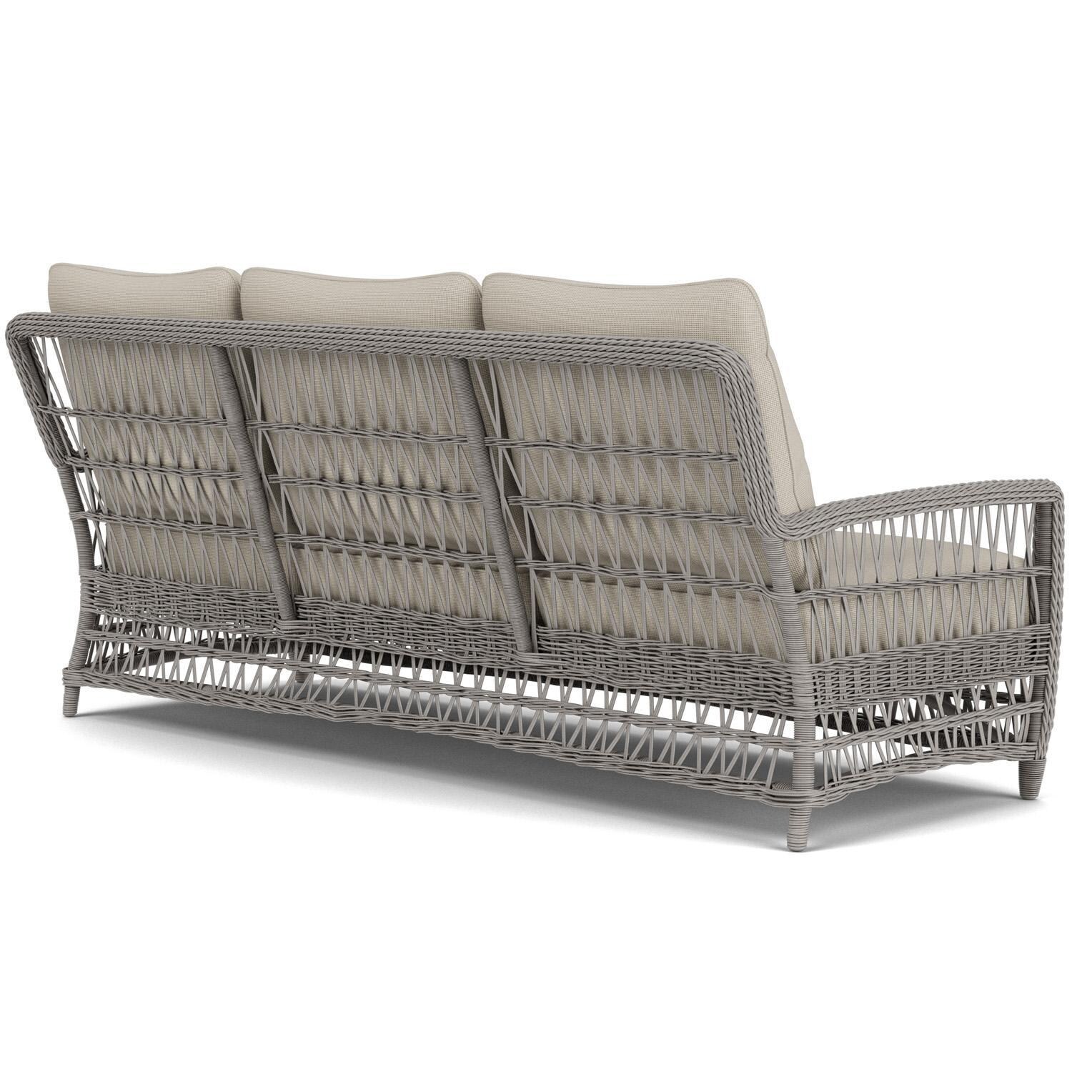 Lloyd Flanders Mackinac Sofa in Putty Finish with Fife Fog Fabric - Rear Right thumbnail