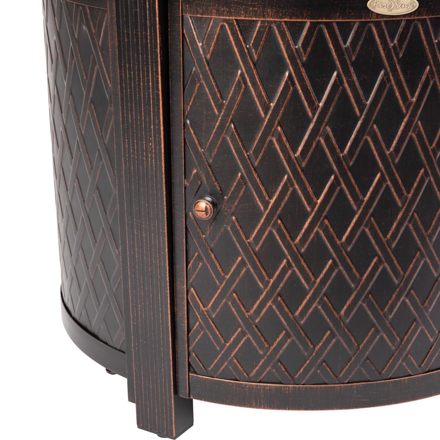 Palm Way 3 Pc Resin Wicker Fire Pit Seating Set in Mocha by Ultimate Patio - Fire Pit - Leg - Detail thumbnail