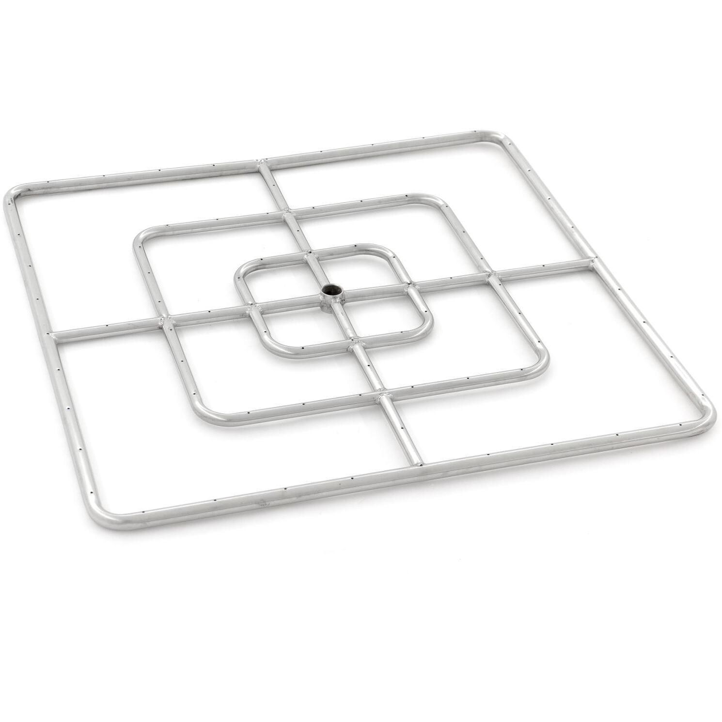 BBQGuys Signature 30-Inch Square Natural Gas Triple-Ring Burner - Stainless Steel image