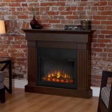 Real Flame 8020E-CO Crawford Slimline 47-Inch Electric Fireplace With Mantel - Chestnut Oak