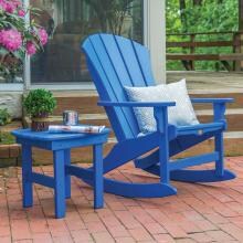 Pawleys Island Sunrise 2 Piece Poly Lumber Patio Rocking Chair Set - Blue