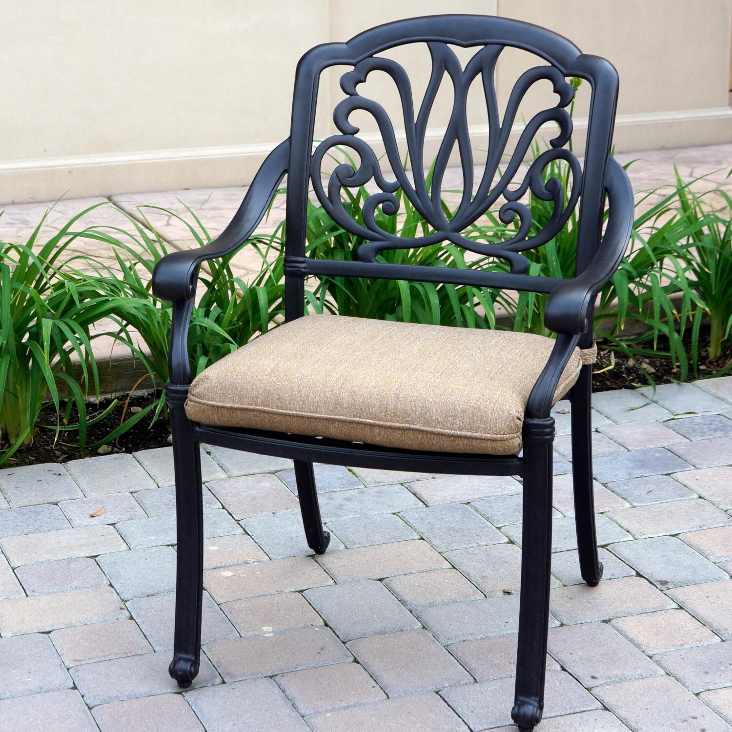 Darlee Elisabeth Patio Dining Arm Chair W/ Sesame Polyester Cushion thumbnail