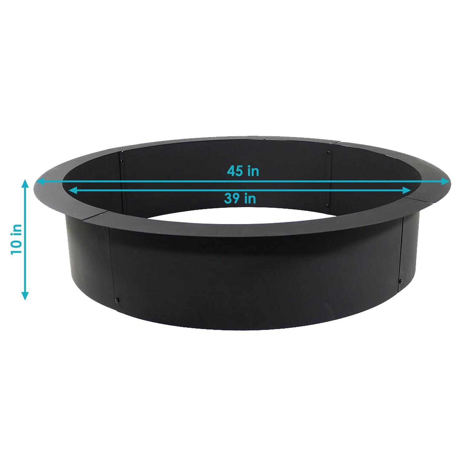 Ultimate Patio NB-FPRHD39 45 Inch Round Steel Wood-Burning Fire Pit Enclosure - Dimensional thumbnail