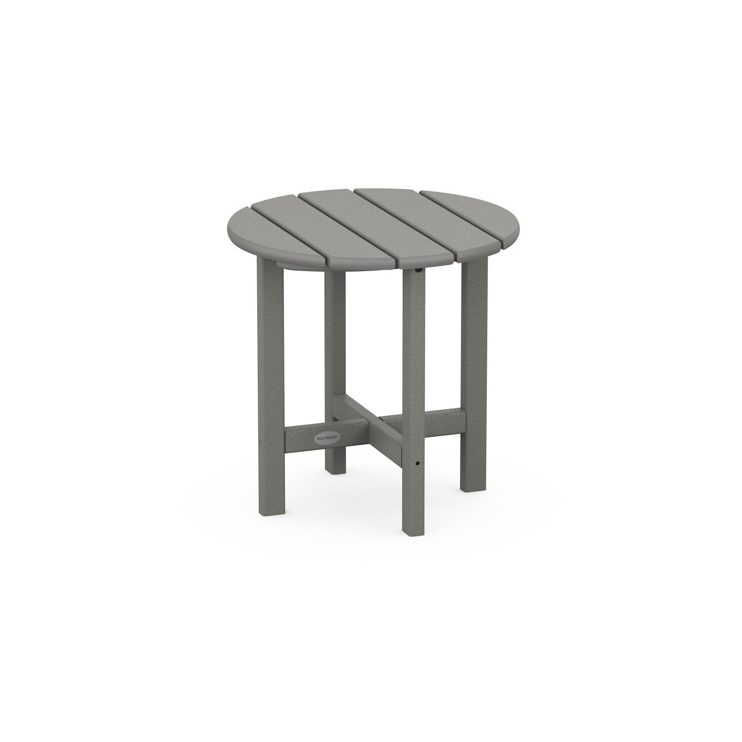 POLYWOOD PWS498-1-GY Nautical 3-Piece Adirondack Set - Round Side Table thumbnail