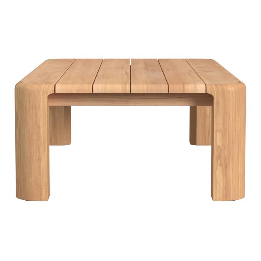 Natural Teak 60 Inch Light Wood Teak Coffee Table by Sunset West - Short View - White Background thumbnail