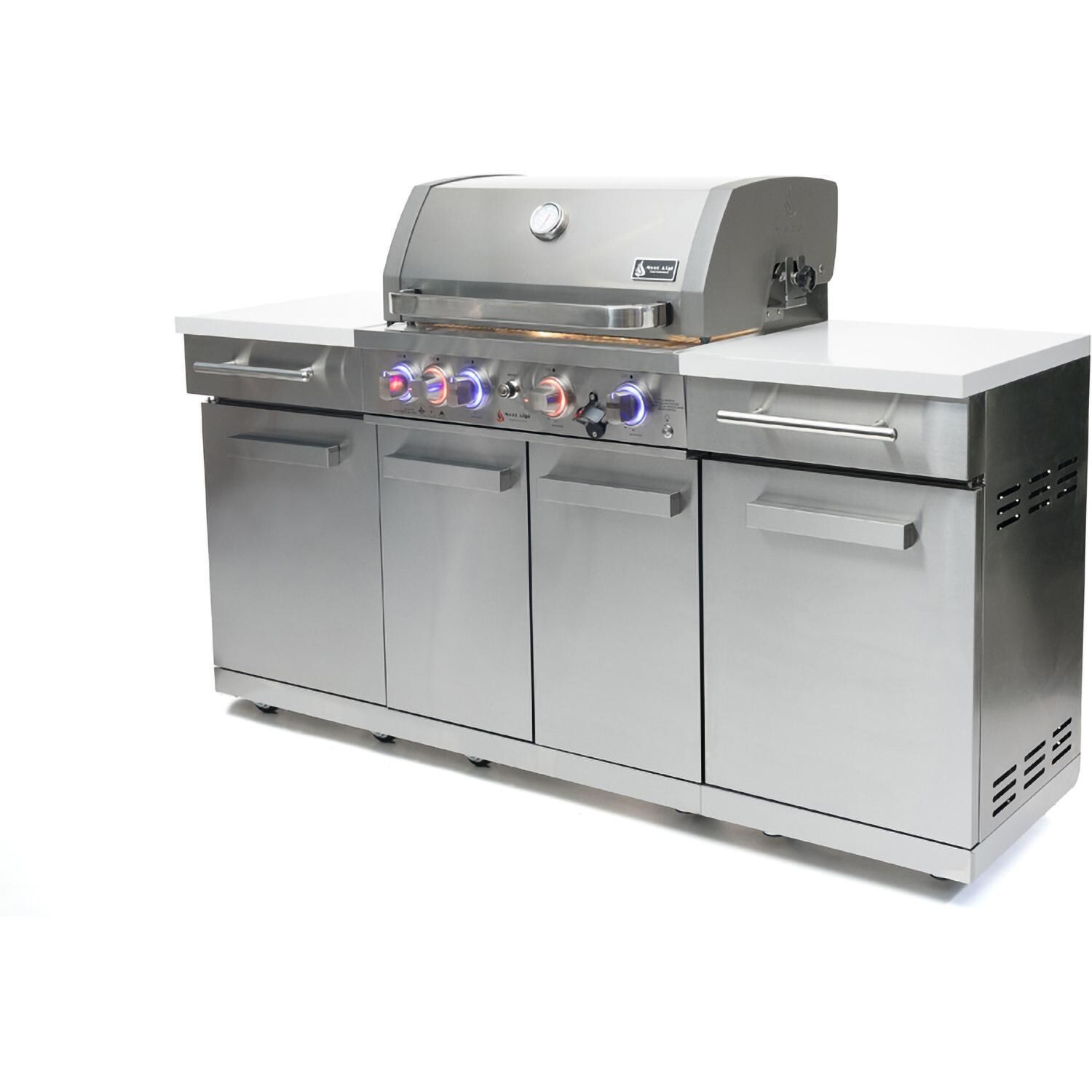 Mont Alpi 957 Natural Gas Island Grill - Stainless Steel - Angle Left - White Background thumbnail