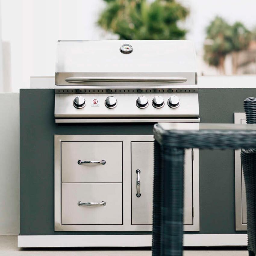 Summerset SIZ40-NG Sizzler 40-Inch 5-Burner Natural Gas Grill W/ Rear Infrared Burner - Installed thumbnail