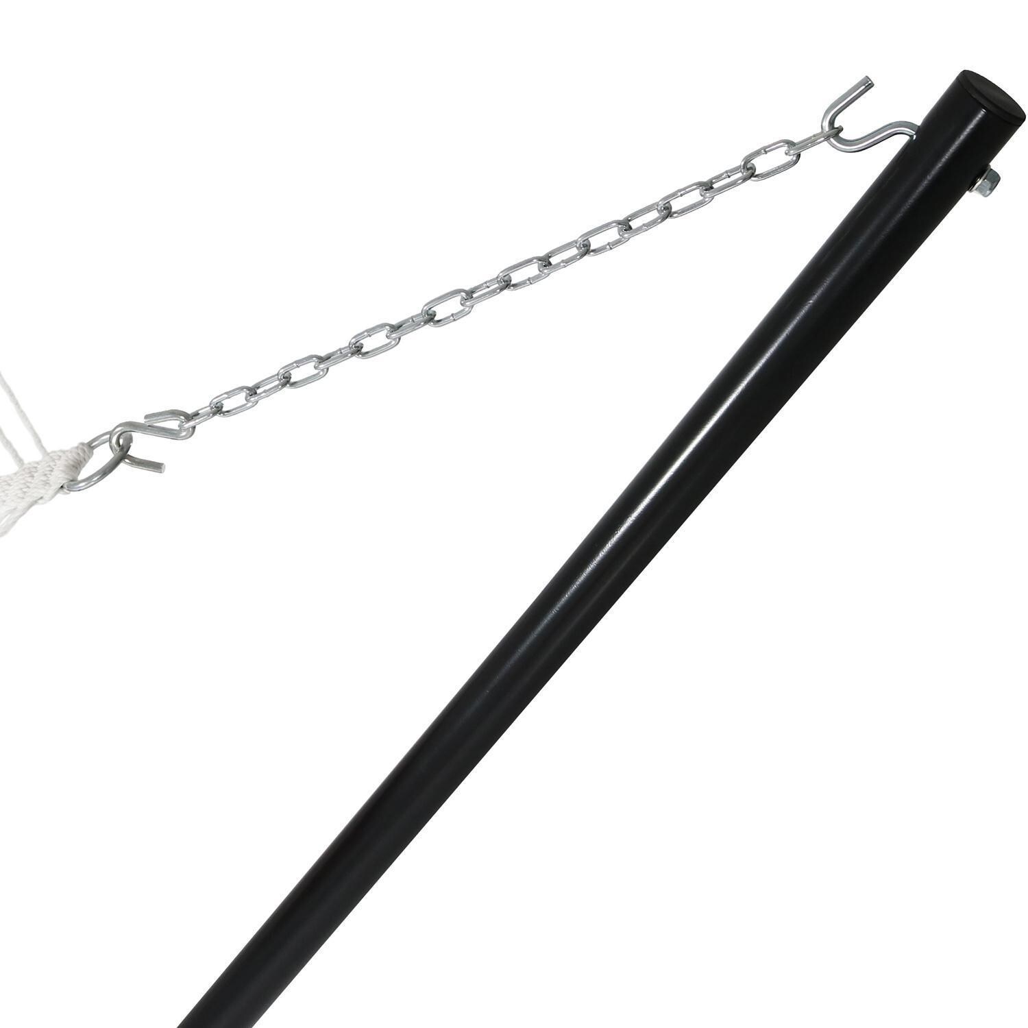 Ultimate Patio Classic Double Rope Hammock w/ 15-Foot Stand - White - Hook Detail thumbnail