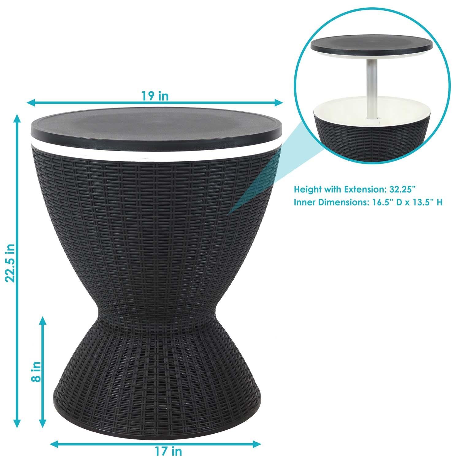 Patio Cooler Table in Phantom Gray By Ultimate Patio - Dimensional thumbnail